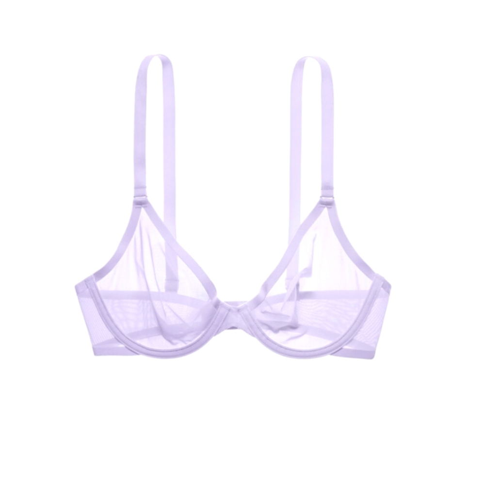 CUUP the plunge light purple mesh underwire bra 34D